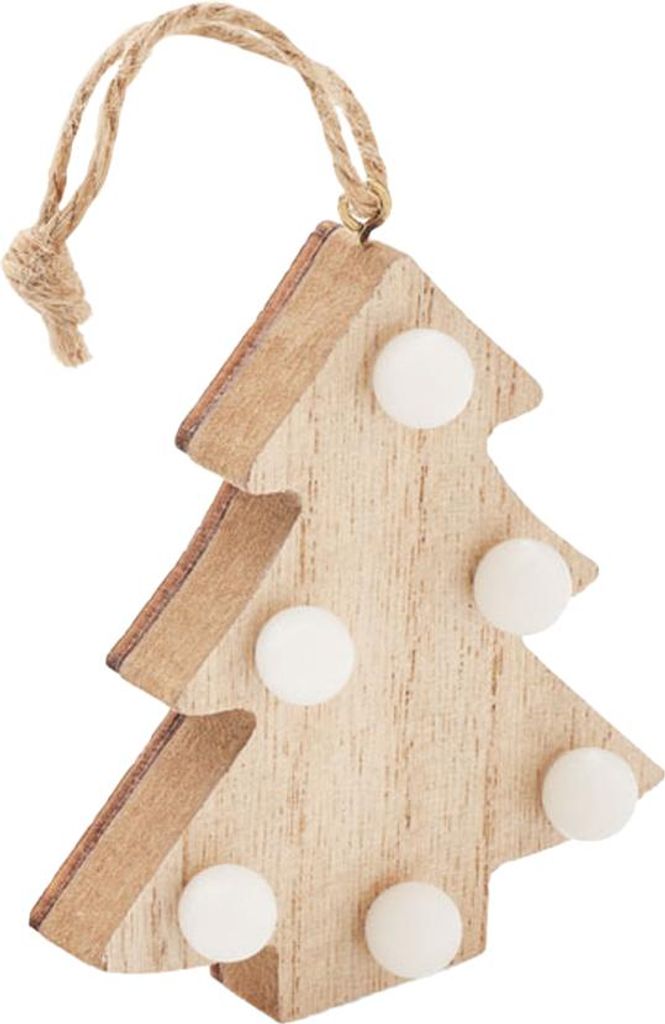 MidOcean - "Lulie" Lichterkette Baumverzierung, aus Holz MO1782 (Einheitsgröße) (Holz)