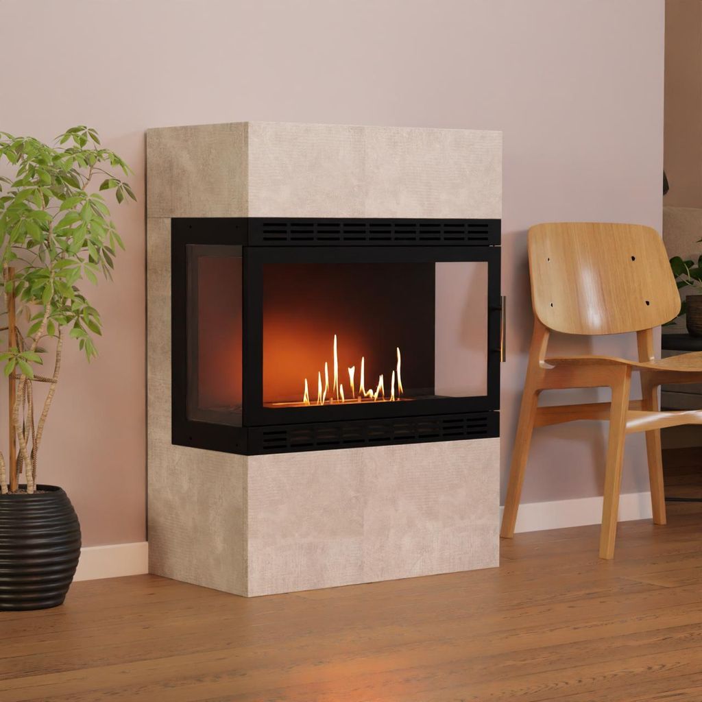 GLOW FIRE Ethanol Kamin 'Lillesand XL Vision' | Ethanolofen in weiß mit 3 Std. Brenndauer und 3 KW Heizleistung | BxHxT: 70x100x40 cm