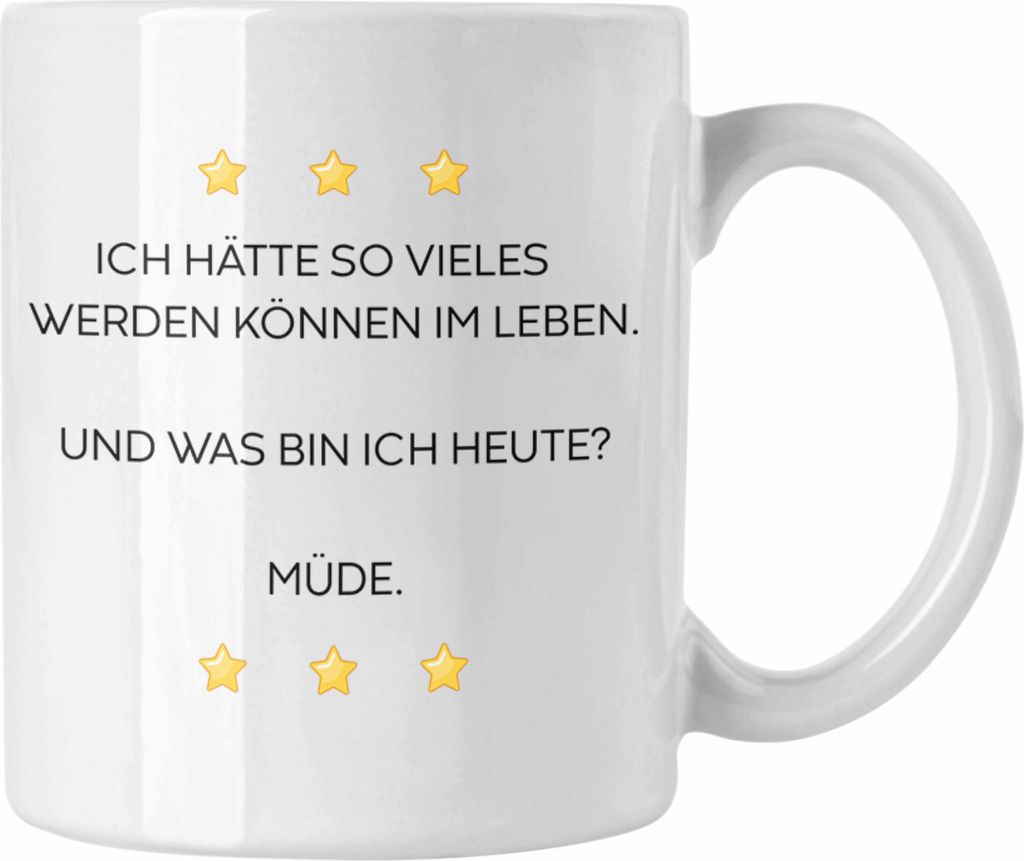 Trendation - Lustige Tasse mit Spruch für Frauen Männer Arbeit Büro Lustig Tassen Becher mit Sprüchen Kollegin Geschenk Sarkasmus Müde Montag ...