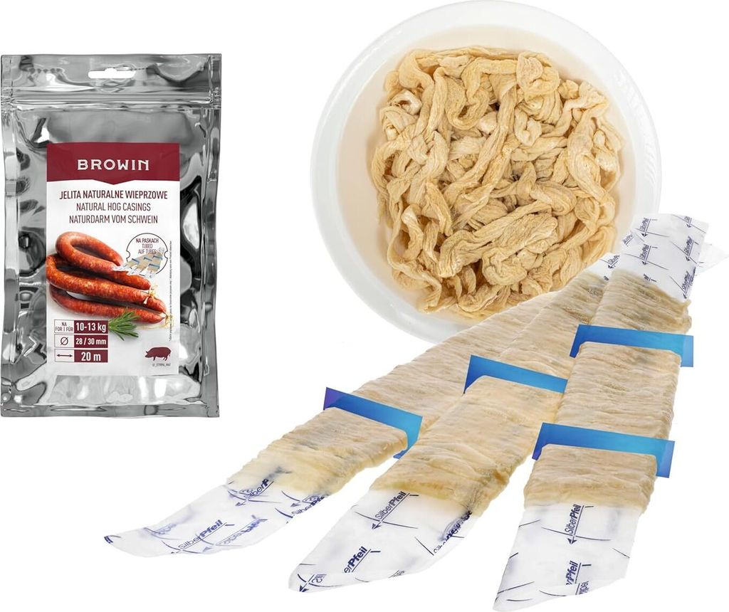 Schweinedarm Kaliber ø 28/30 - auf Tubes 20 m für Bratwurst Bockwurst Naturdarm