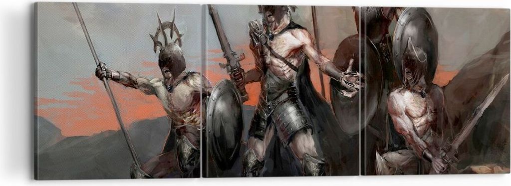 Bild auf Leinwand - Leinwandbild - ritter rüstung - 120x40cm - Wand Bild - Wanddeko - Wandbilder - Leinwanddruck - Bilder - Kunstdruck - Wanddekor...