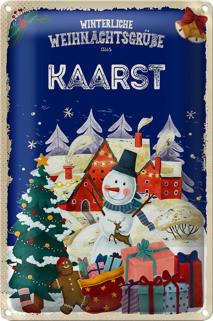 Blechschild Weihnachtsgrüße aus KAARST 40x30cm