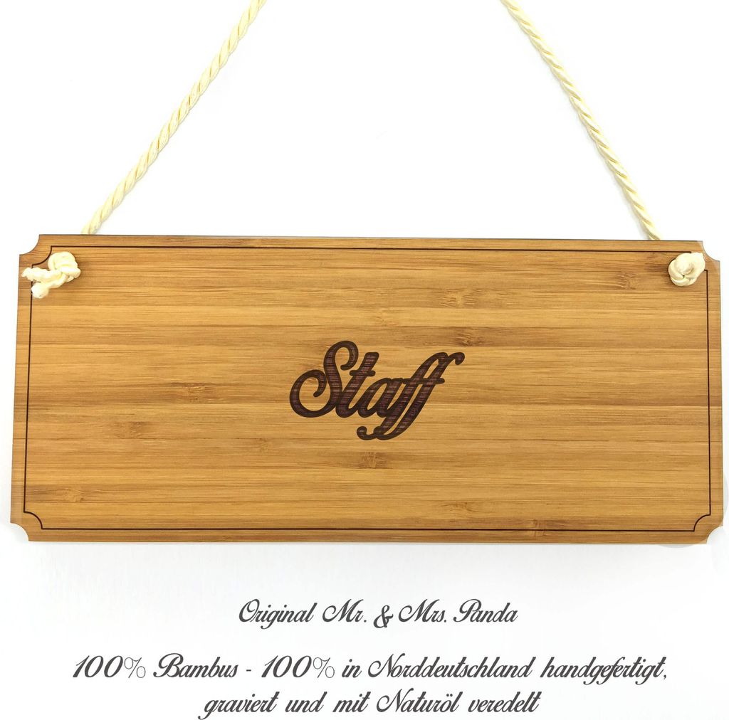 Mr. & Mrs. Panda Schild Staff - Geschenk, Graviert, Produktbild 