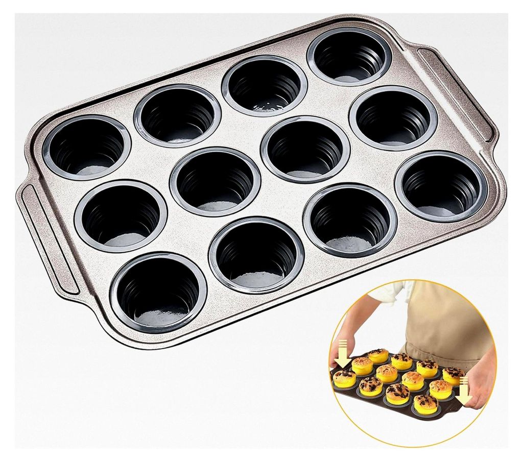 Faltbare Silikon-Muffinform für 12 Tassen, Antihaft-Cupcake-Form