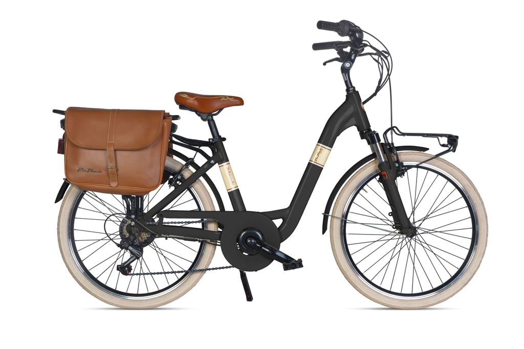 VENICE - I love Italy Elektro-Citybike MONOTUBO Classic Lady 24 Zoll, NERO POLV. CAFFE'