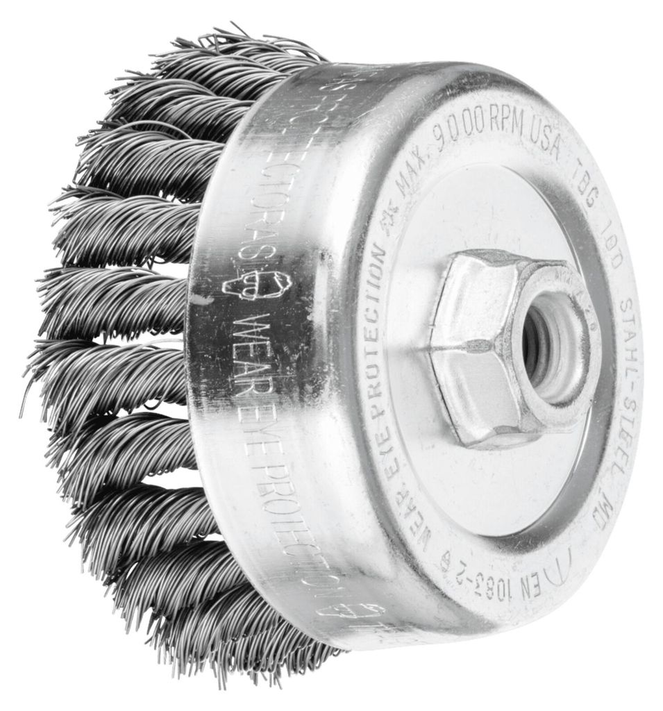 PFERD TOOLS Topfbürste gezopft TBG Ø 100mm M14 Stahl-Draht-Ø 0,50mm Winkelschleifer 5 Stk
