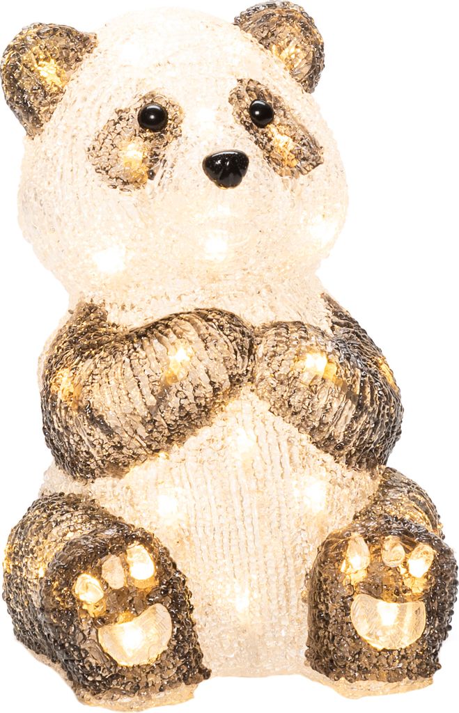 Konstsmide - LED Acryl Pandabär, klar,24V_Außentrafo, 40 warm weiße Dioden , weißes Kabel