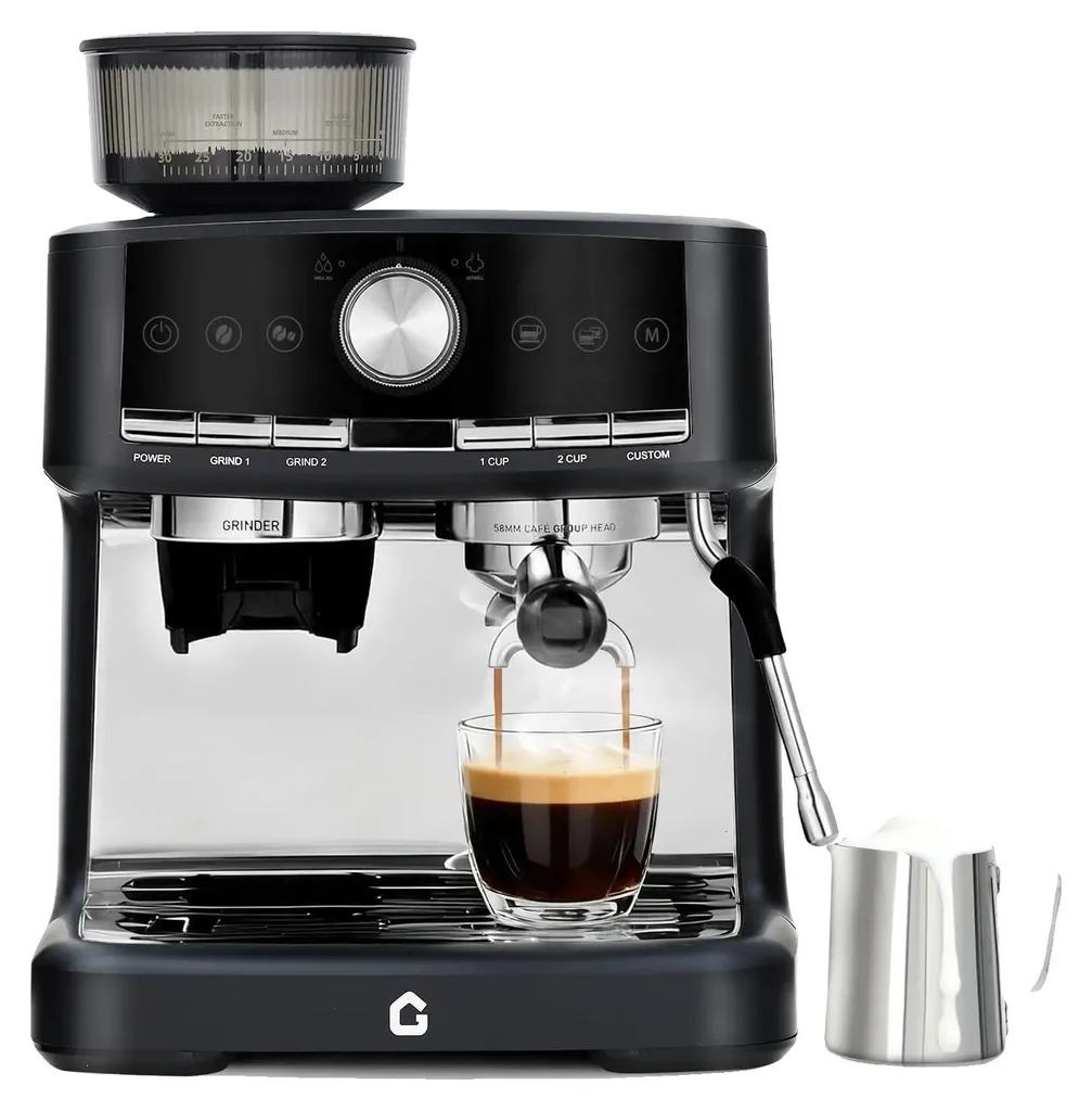 Machine à expresso pour amateur de café : broyeur 30 réglages noir