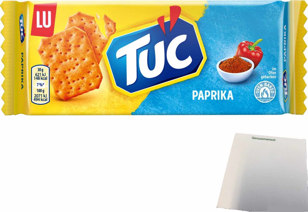 LU Tuc Cräcker Paprika mit würzigem Paprika-Geschmack (100g Packung) + usy Block