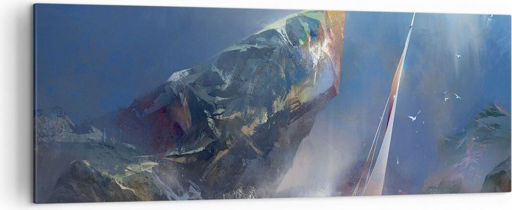 Bild auf Leinwand - Leinwandbild - Meer Segelboot - 140x50cm - Wand Bild - Wanddeko - Wandbilder - Leinwanddruck - Bilder - Kunstdruck - Wanddekora...