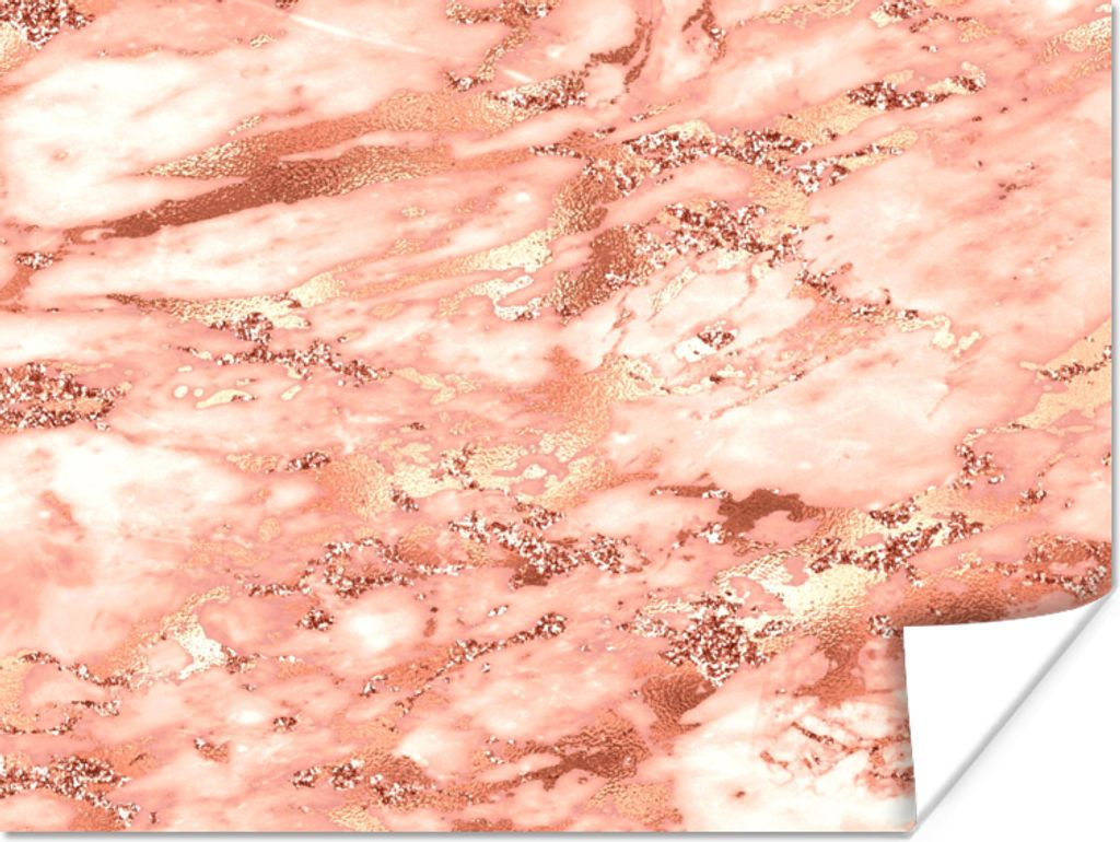 MuchoWow Poster Marmor - Glitzer - Roségold 160x120 cm - Foto Plakat