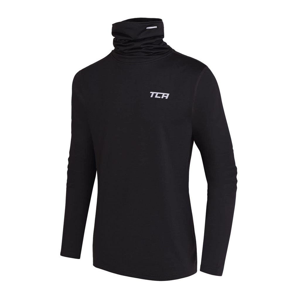 TCA Jungen Warm-Up Trichterhals Thermo Laufshirt - Schwarz, 12-14 Jahre