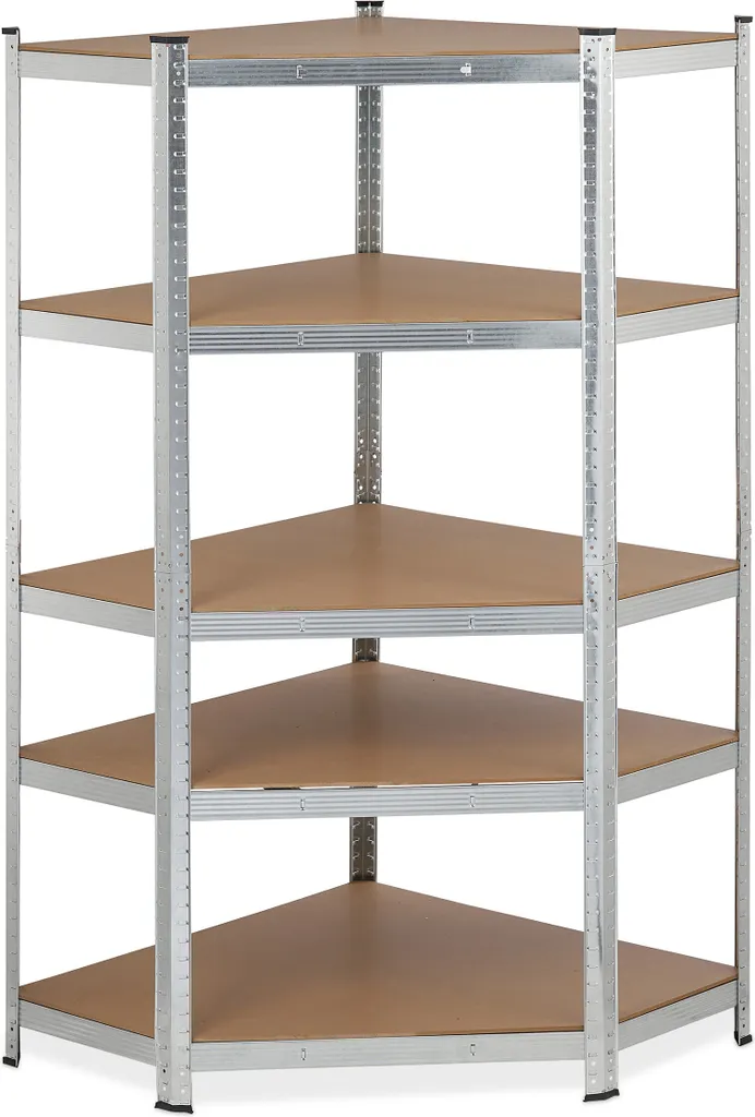 Rayonnage d'angle ultra robuste en acier galvanisé 5 niveaux modulables