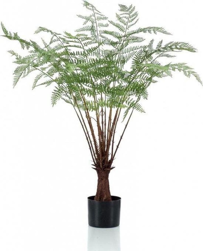 Emerald Künstlicher Farn - Helmtrud | 100 cm, für drinnen, Kunstpflanze, wie echt, Allergiker geeignet, pflanzliche Dekoration Praxis, Office & W...