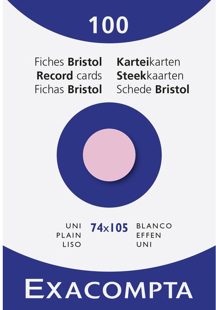 EXACOMPTA Karteikarten DIN A7 blanko rosa 100 Karteikarten Produktbild 