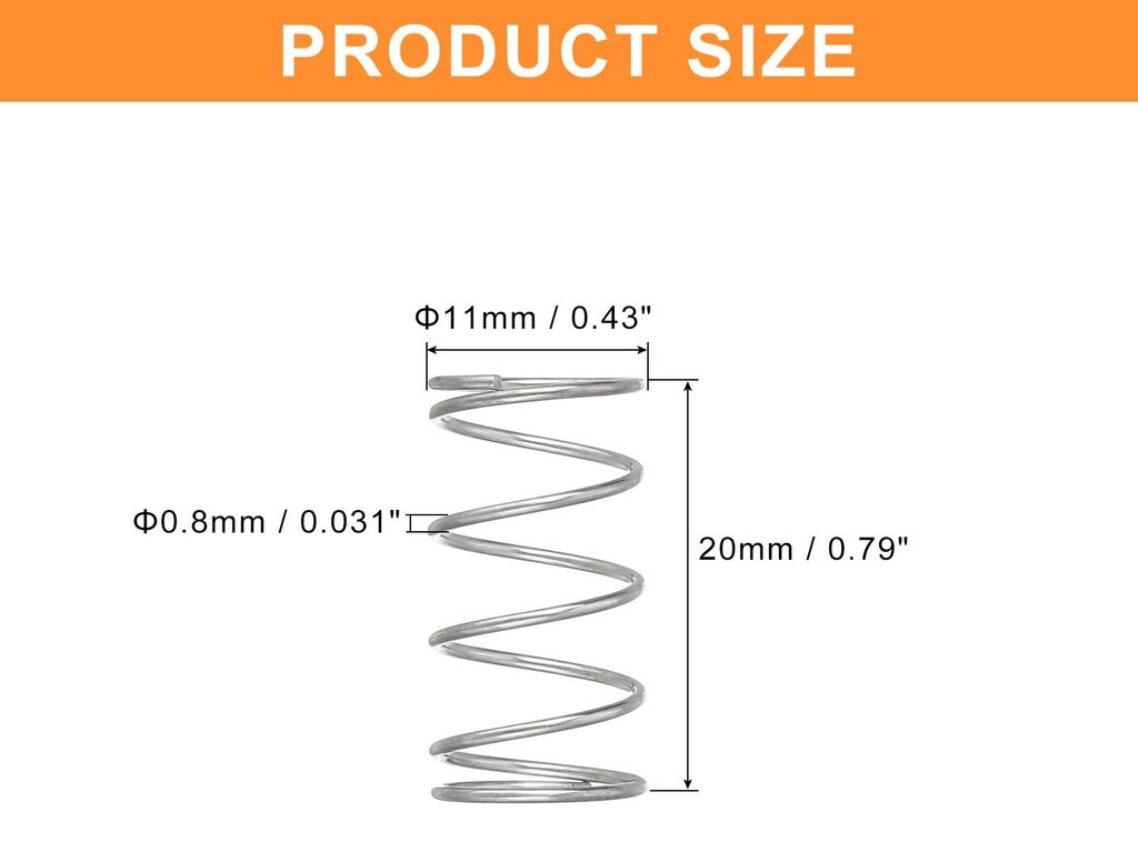 5 Stš¹ck Druckfeder, 0.8 x 11 x 20 mm Druckfedern Feder Federn Zugfeder Zugfedern Spring Spiralfeder Spiralfedern Sprungfeder Stahlfeder 304 Edel...