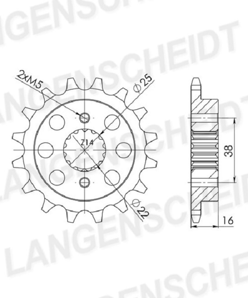 Zębatka Supersprox 520 - 14T CST-736:14|zębatka 22,0/25,0 Zdjęcie produktu 
