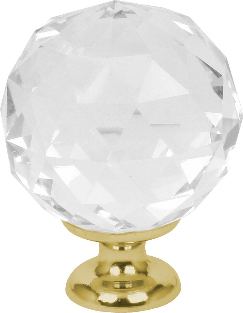 Domino Elegante Crystal Palace Möbelknopf 30mm in Gold & Produktbild 