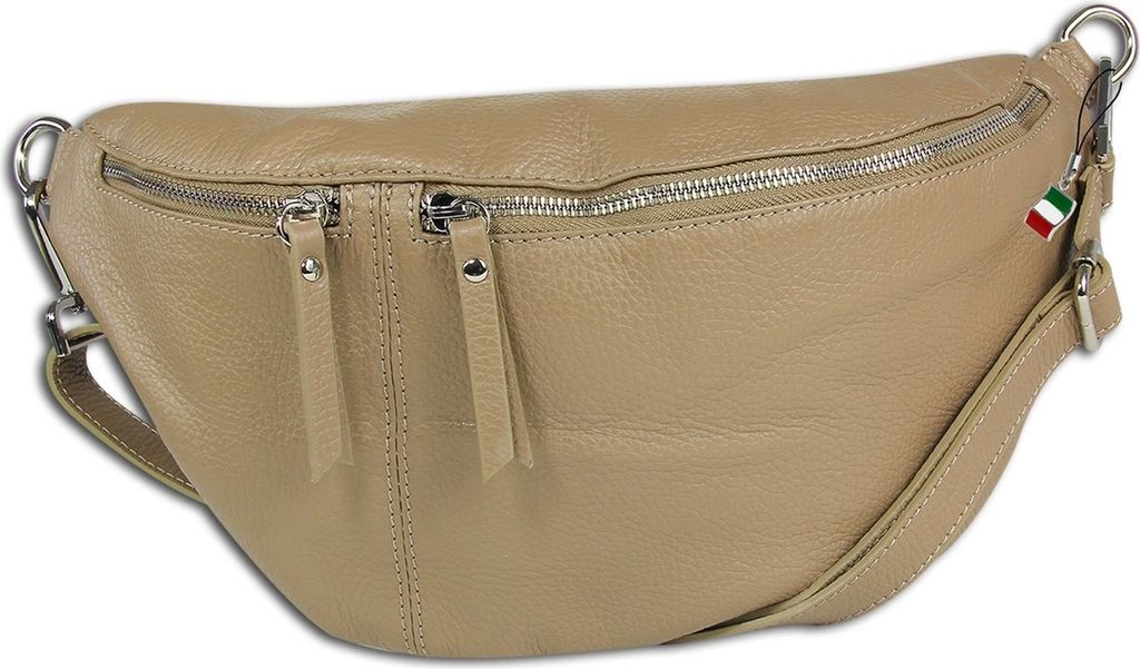 Florence Leder Tasche Gürteltasche beige taupe OTF820N