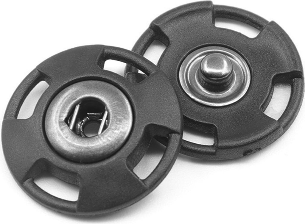 INF Transparente Druckknöpfe - 25 mm, 10 Stk. Schwarz Produktbild 