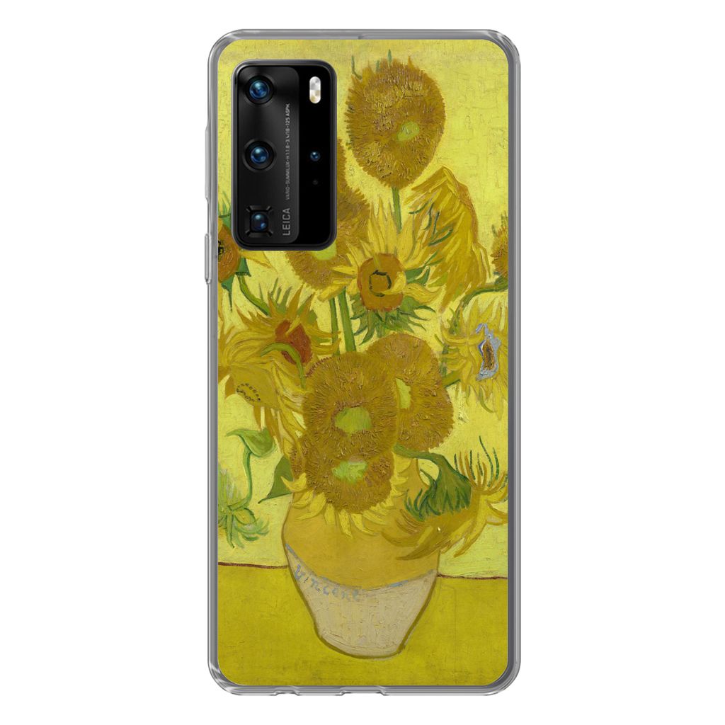 MuchoWow Handyhülle Schutzhülle Hülle für Huawei P40 Pro Sonnenblumen - Vincent van Gogh Silikon Softcase Handy Hülle - Schutz