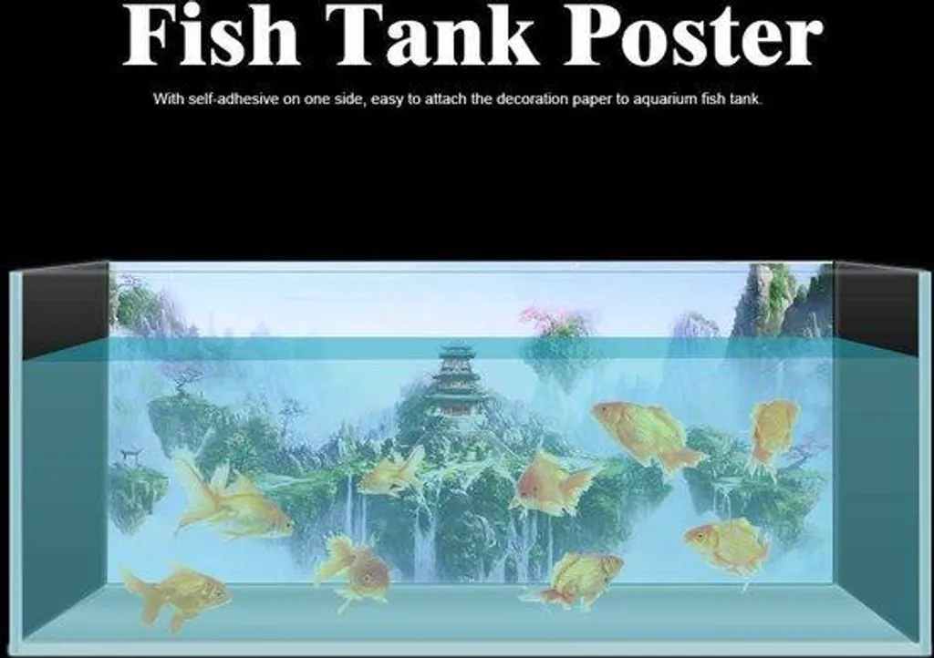 Fond d'aquarium PVC 61 x 41 cm - Décoration arrière-plan étanche