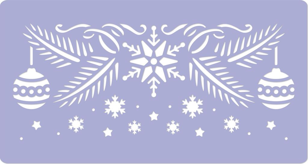 Kunststoff Wiederverwendbare Weihnachtsschablone // 21x45cm // WEIHNACHTSBAUMZWEIG #1// Vorlage