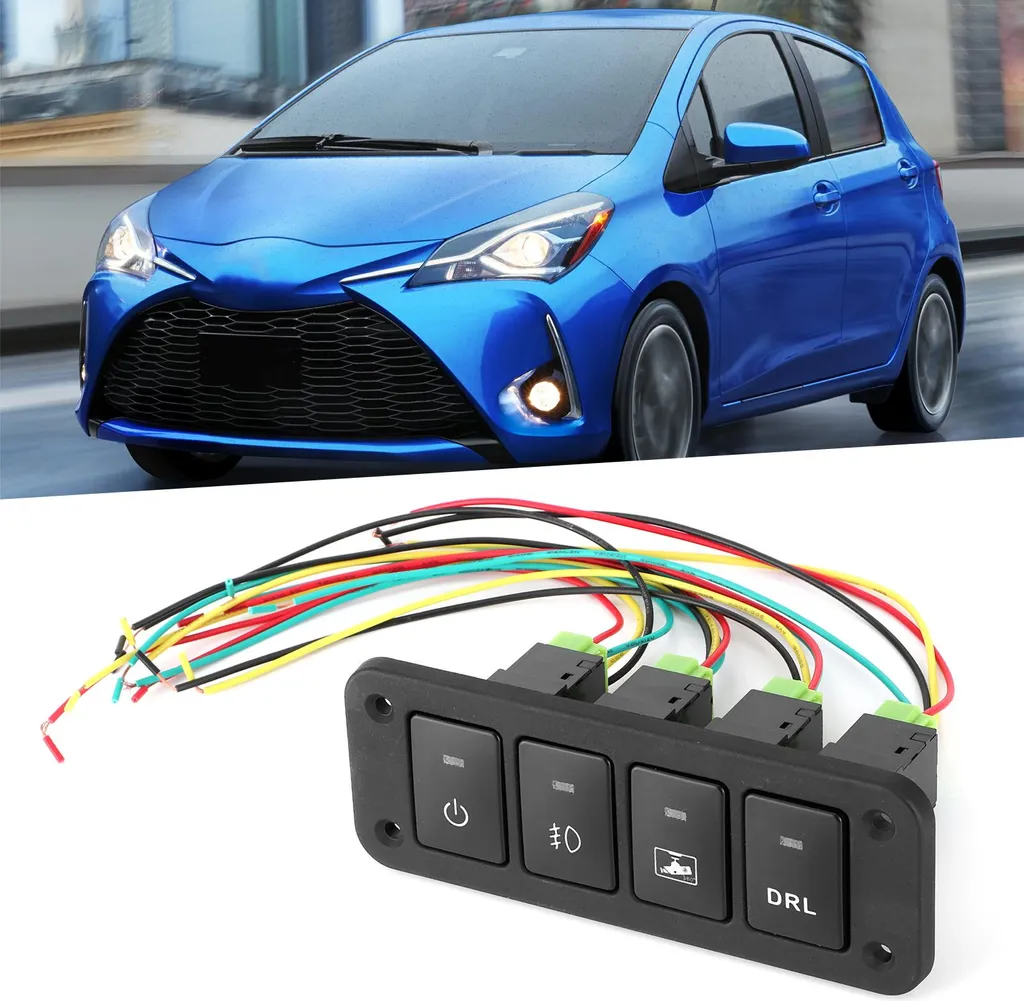 Bouton-poussoir de tableau de bord 4 positions pour Camry et Yaris 12V