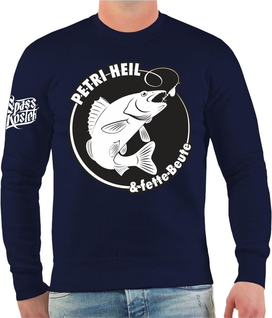 Herren Sweatshirt Angler Sprüche Fette Beute