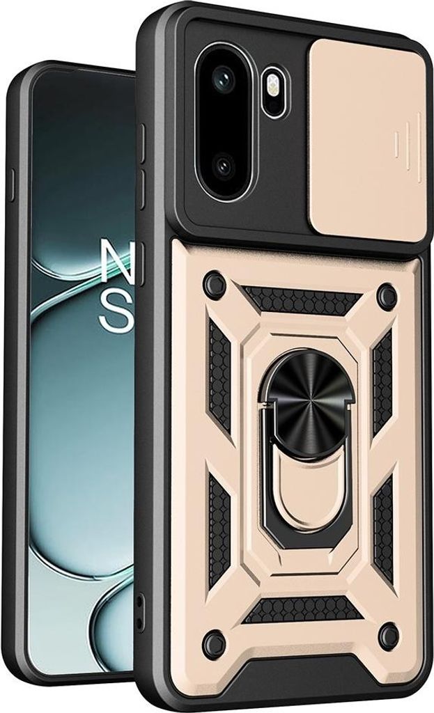 OnePlus 15R Hülle - Coverup Armor Ring Ständer Back Cover mit Kamera Schutz - Gold