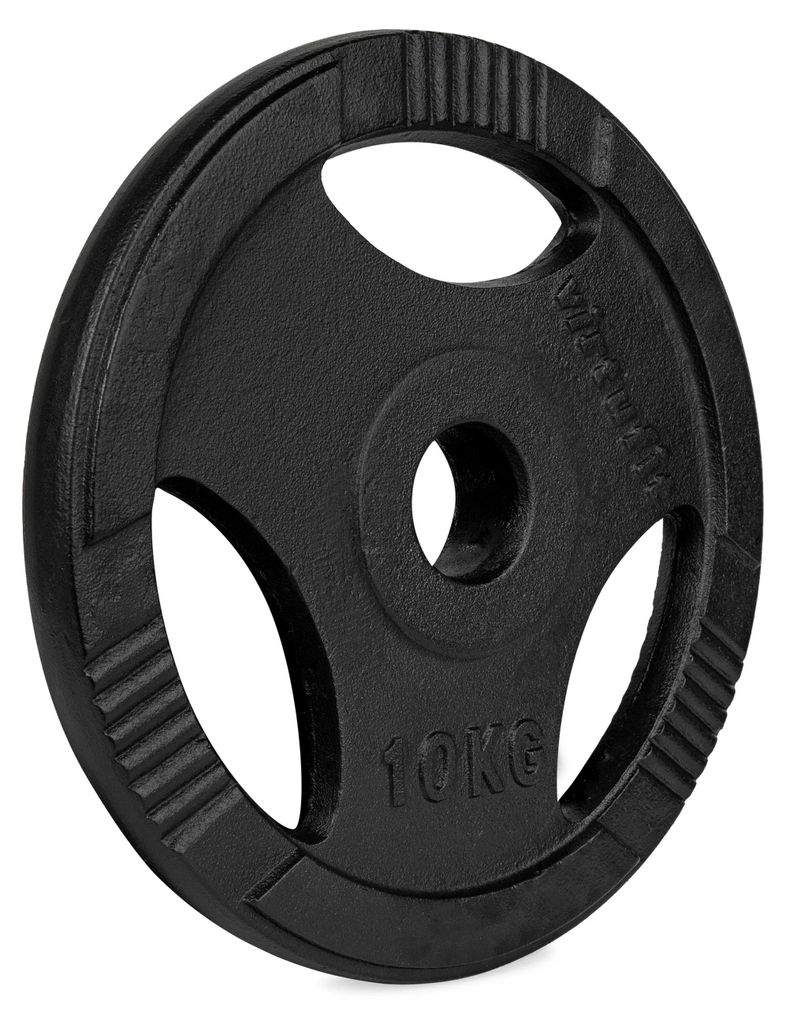 Disco olimpico VirtuFit in ghisa 10 kg 50 mm 3 impugnature Immagine del prodotto 
