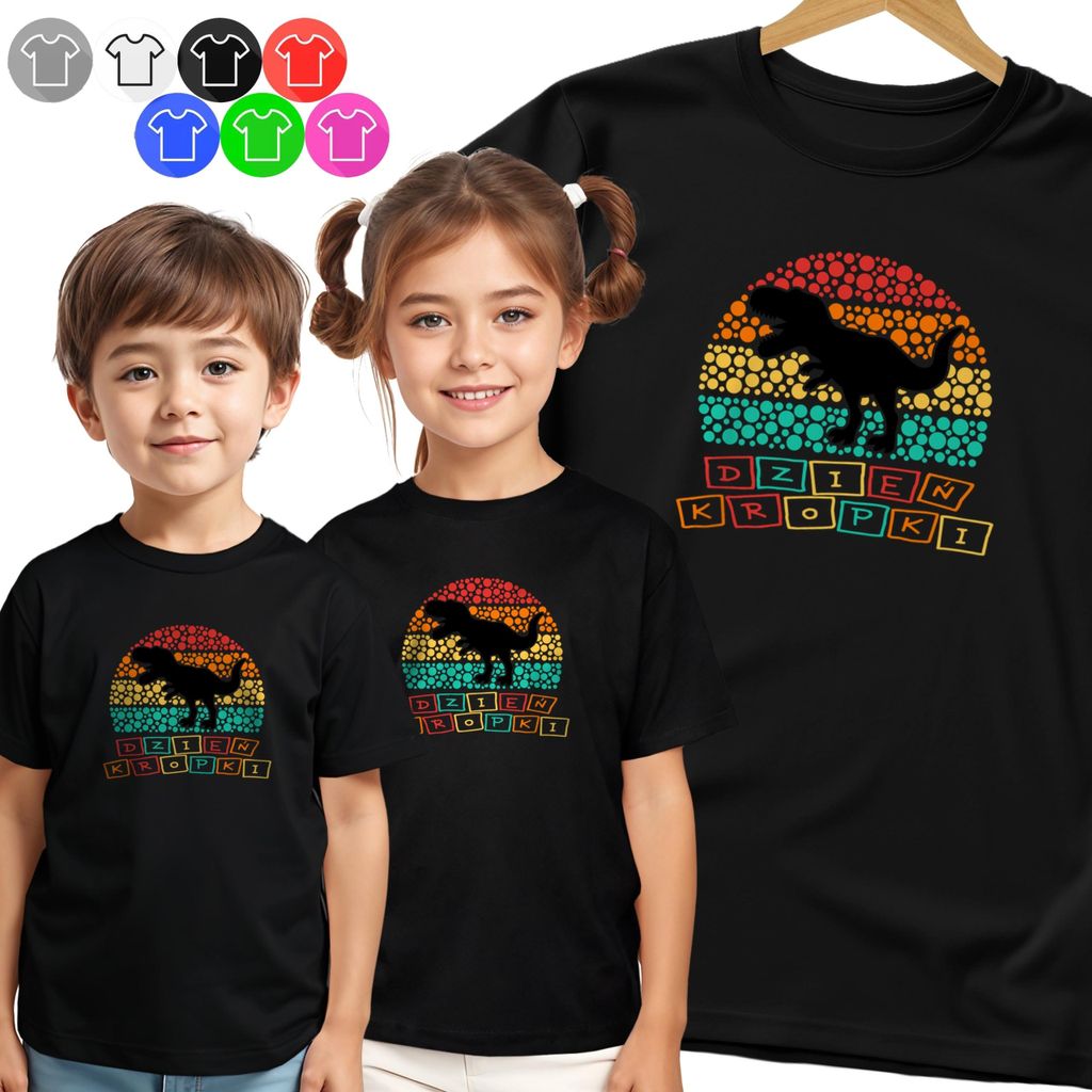 Kinder-T-Shirt - Dots Tag Punkt Dino Dinosaurier - 110 Xs