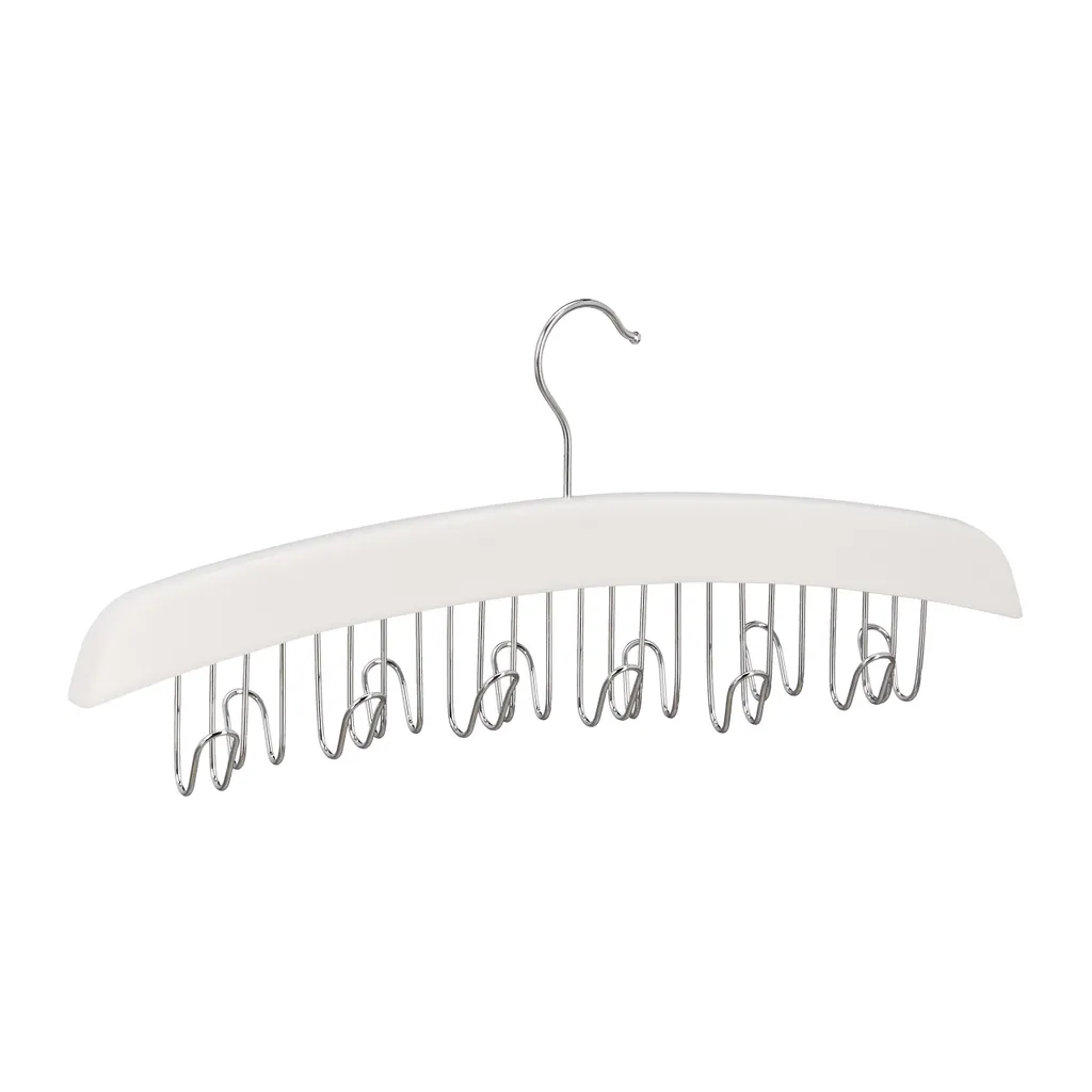 Relaxdays 3x Portacinture Legno Bianco: Grucce Salvaspazio Armadio