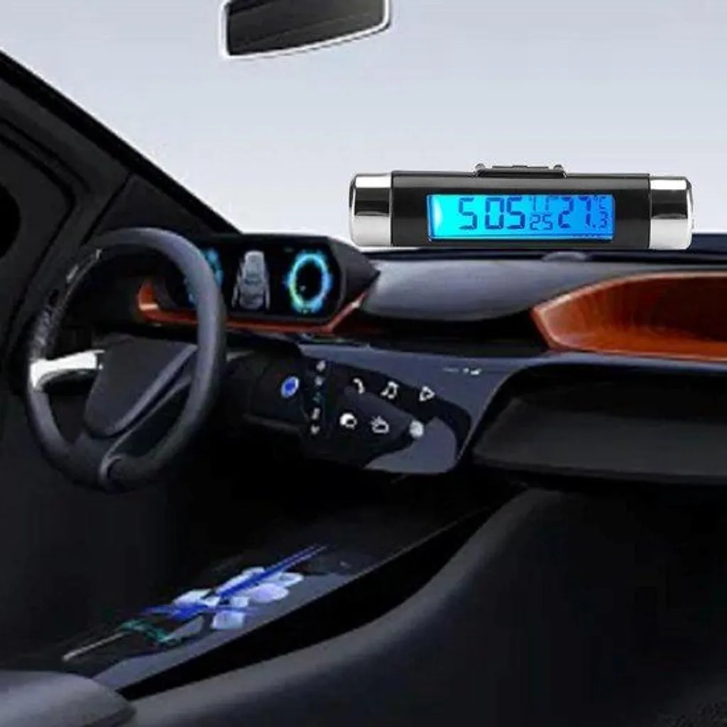 Thermomètre pour routier avec horloge et clip pour grille de ventilation