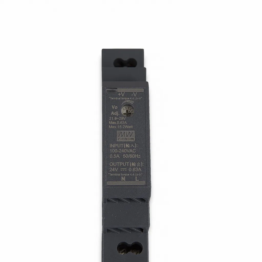 Alimentation 24V DC Mean Well HDR-15-24 : 15W de Puissance en Format Compact