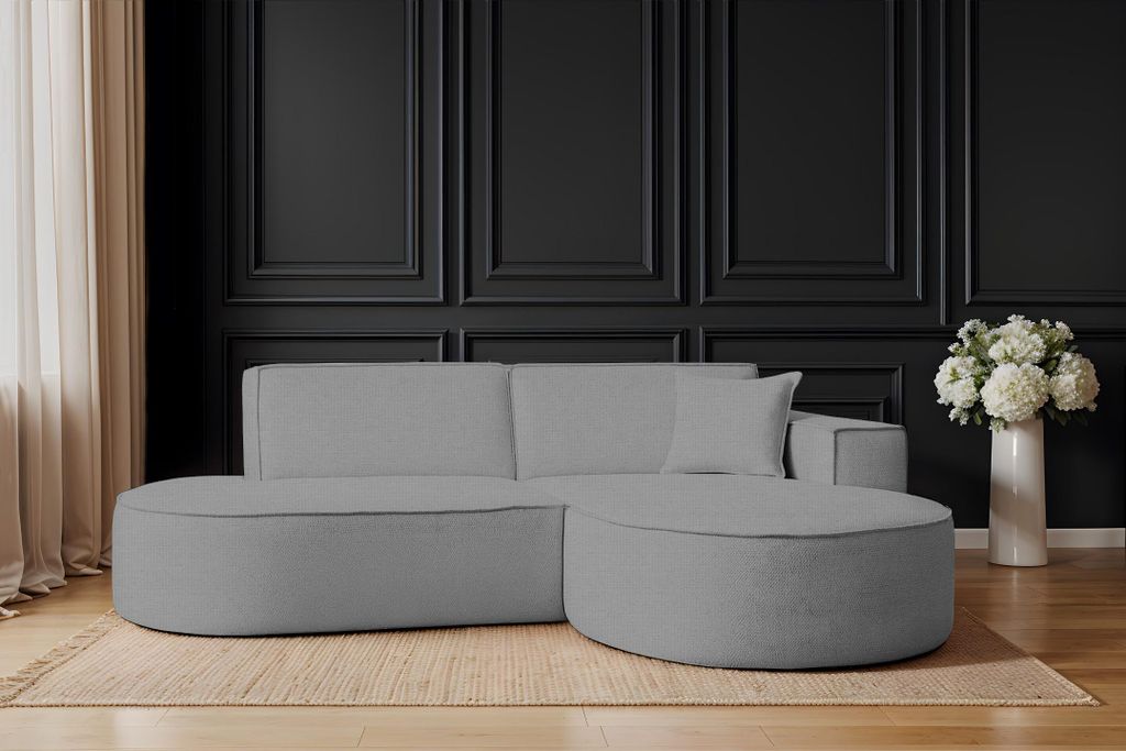 Kaiser Möbel Ecksofa Designer MODENA STUDIO stoff Artico Cement Rechts