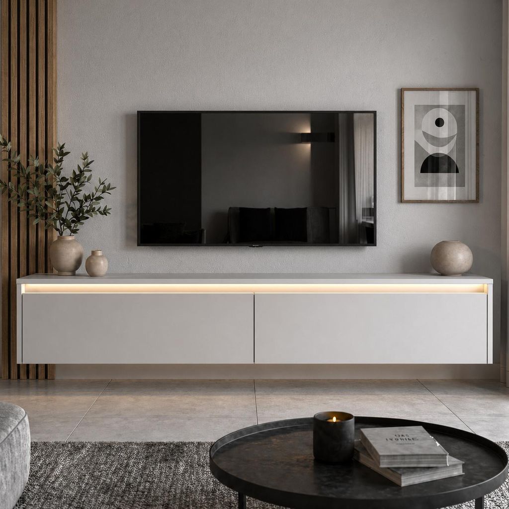 Hängender TV-Schrank LUMI 170 cm Kaschmir matt, TV-lowboard Produktbild 