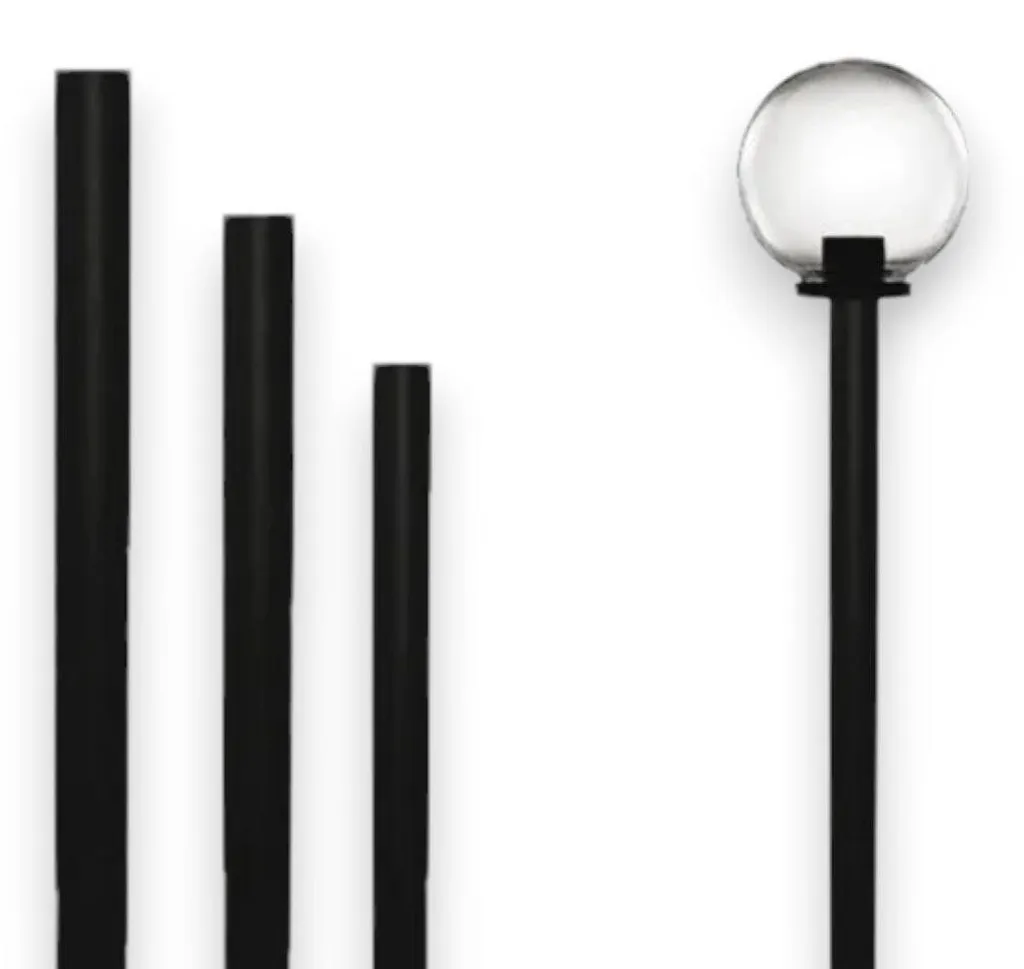 Borne extérieure sphérique 150 cm - Fibre de verre noire diamètre 60mm