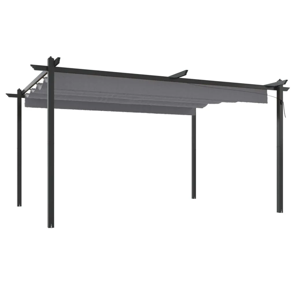 Tonnelle de Jardin 4x3 m Anthracite avec Toit Rétractable Ajustable