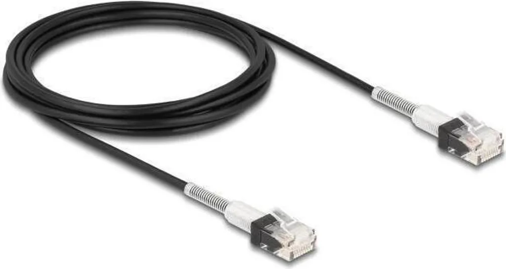 Cavo Rete Cat.6A RJ45 Slim 3m Nero UTP - Cavo Ethernet Flessibile 10Gbps