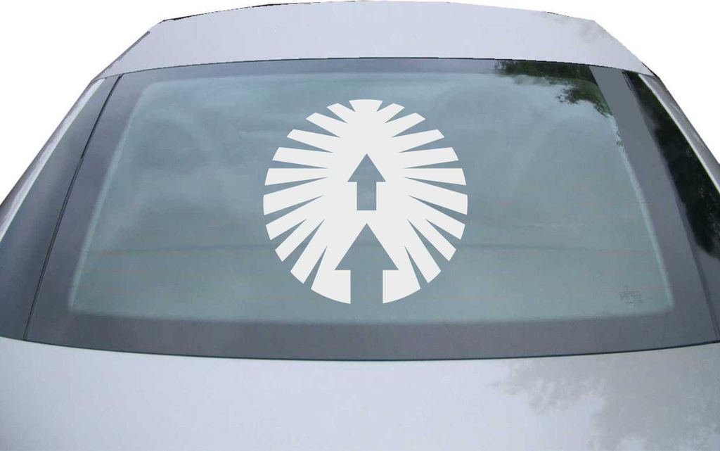 Indigos UG - Aufkleber Heckscheibe & Motorklappe DE7148 - silber - 600x600 mm - New Order Wappen Symbol - Auto Scheiben Fenster Heckklappe Tuning R...