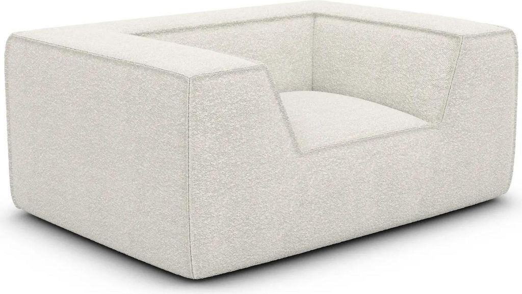 Bouclé Sessel Liberia Weiß