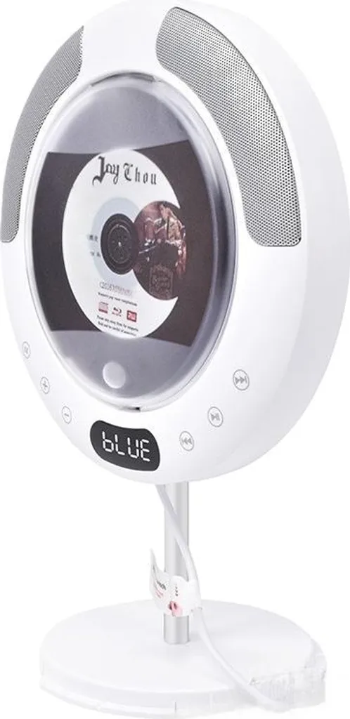 Lecteur CD Mural HiFi Bluetooth - Look Vinyle Blanc avec Son Immersif