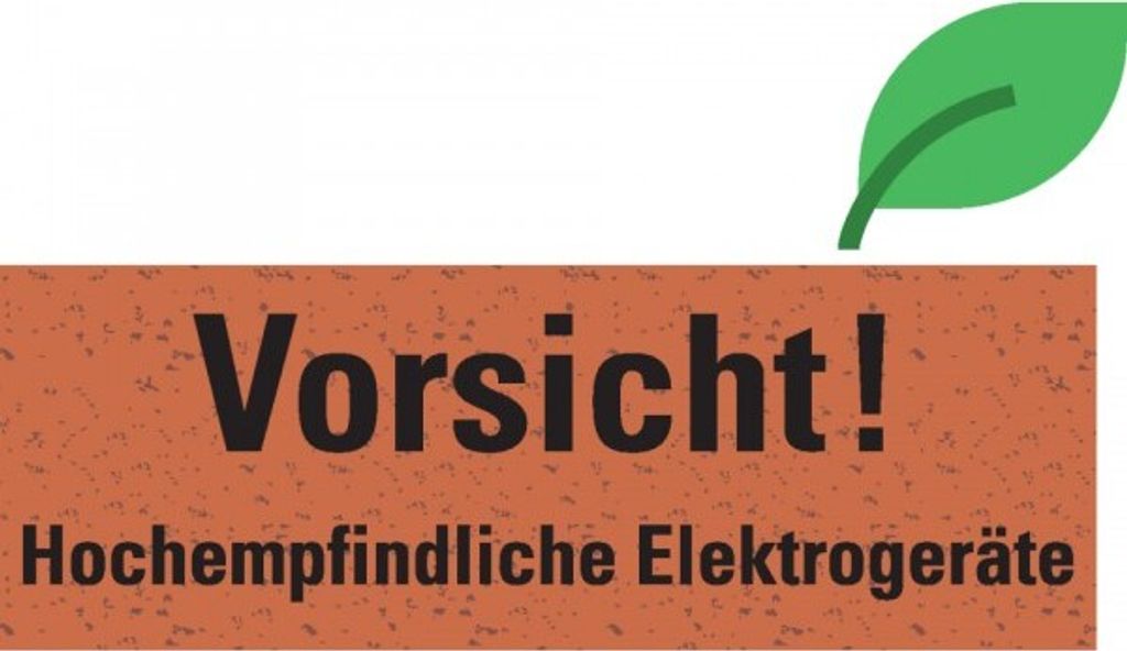 Dreifke Aufkleber I Warnetikett Hochempfindliche Elektrogeräte, rot, Graspap...