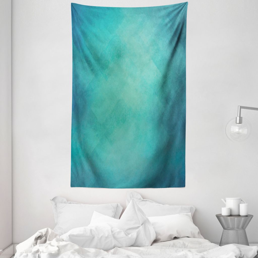 ABAKUHAUS Teal Wandteppich und Tagesdecke, Retro Schmutz Tranquil aus Weiches Mikrofaser Stoff Waschbar ohne Verblassen Digitaldruck, 140 x 230 cm,...
