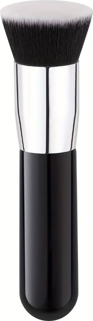 INF Flat Top Foundation Brush 2er Set 14.2cm ABS Griff Nylon Borsten für flüssige Foundation und BB Cream Schwarz