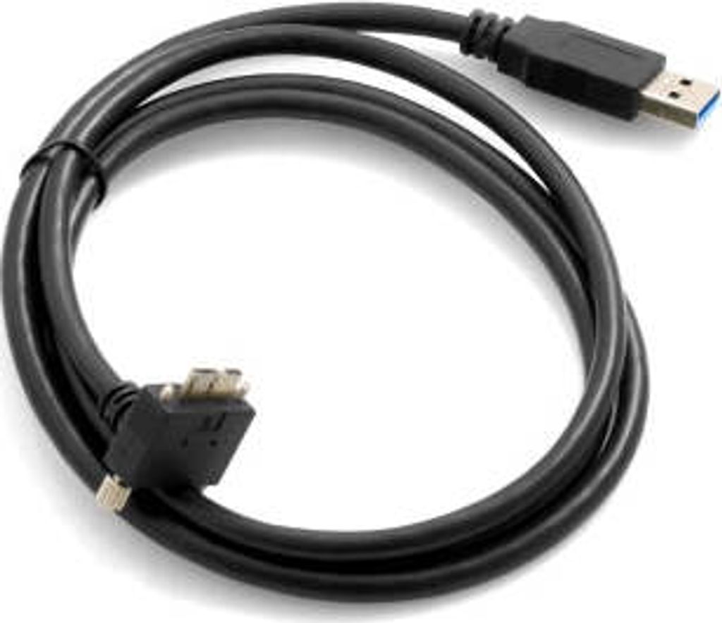SYSTEM-S USB 3.0 A (male) zu Micro USB 3.0 (male) Kabel Abwärts Gewinkelt 90 Grad Winkel 120cm High Speed Datenkabel Ladekabel mit Feststellschraube