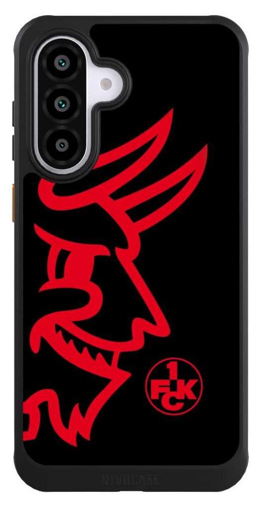 NIVOCASE Hülle für Samsung Galaxy A56 5G Handyhülle NIVOcore Case Schwarz 1. FC Kaiserslautern Logo Offizielles Lizenzprodukt