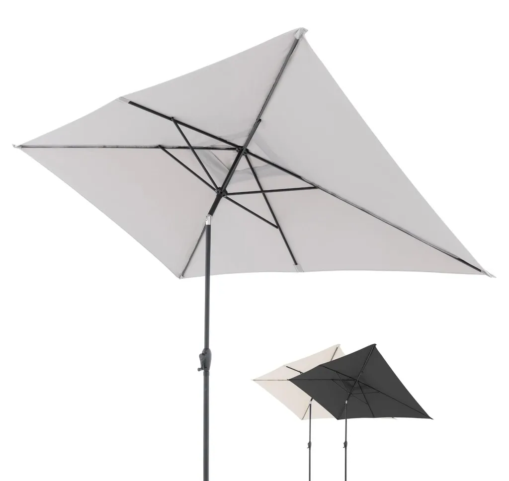 Parasol de Terrasse Rectangulaire 300x200cm - Ombre Orientable Grise
