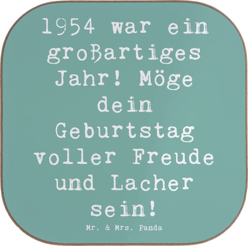 Mr. & Mrs. Panda Tischuntersetzer Spruch 1954 Geburtstag - Produktbild 